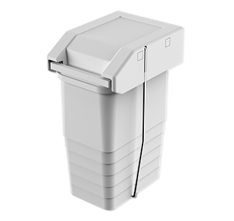 single - Kipp-Abfallbehälter mit seitlicher Befestigung